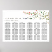 Wildflower minimalistische bruiloft 18 tafelstoele poster (Voorkant)