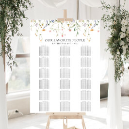 Wildflower minimalistische bruiloft 18 tafelstoele poster