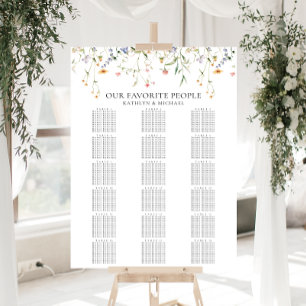 Wildflower minimalistische bruiloft 18 tafelstoele poster