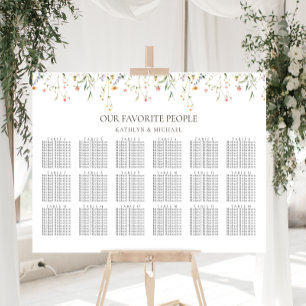 Wildflower minimalistische bruiloft 18 tafelstoele poster