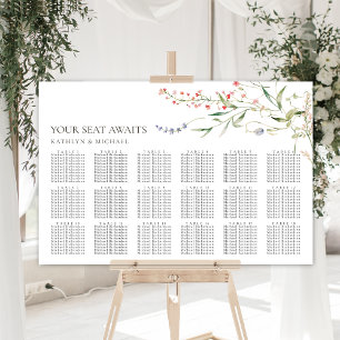 Wildflower minimalistische bruiloft 18 tafelstoele poster