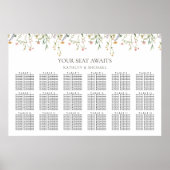 Wildflower minimalistische bruiloft 18 tafelstoele poster (Voorkant)