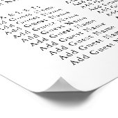 Wildflower minimalistische bruiloft 30 tafel zitpl poster (Hoek)