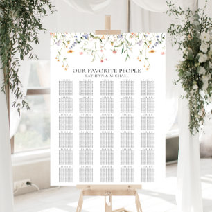 Wildflower minimalistische bruiloft 30 tafel zitpl poster