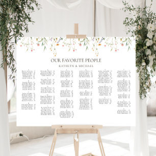 Wildflower minimalistische bruiloft alfabetische z poster