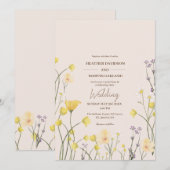 Wildflower minimalistische rustieke tuin bruiloft kaart (Voorkant / Achterkant)