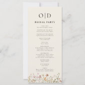 Wildflower Minimalistische Typografie Trouwprogram (Achterkant)