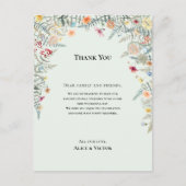 Wildflower Mint Groene Receptie Dank u Kaart (Voorkant)