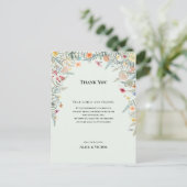 Wildflower Mint Groene Receptie Dank u Kaart (Staand voorkant)