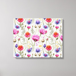 Wildflower Mix Premium Omwikkelde Canvas Afdruk