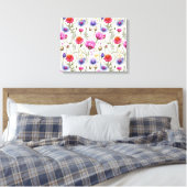 Wildflower Mix Premium Omwikkelde Canvas Afdruk (Insitu (Slaapkamer))
