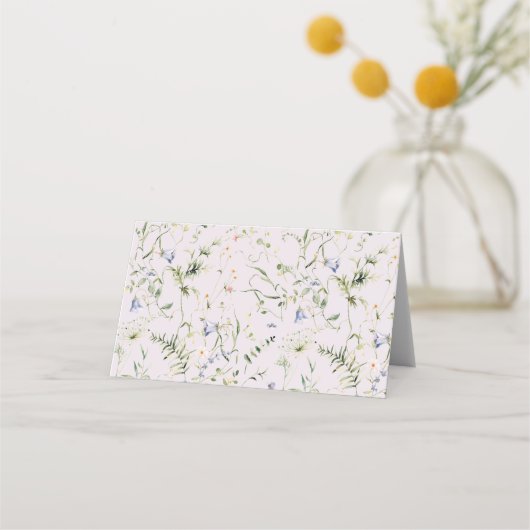 Wildflower Modern Bloemneutraal Baby shower Plaatskaartje (Achterkant)