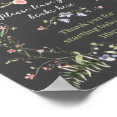 Wildflower Modern Floral Baby shower Boek Poster (Hoek)