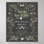 Wildflower Modern Floral Baby shower Boek Poster (Voorkant)