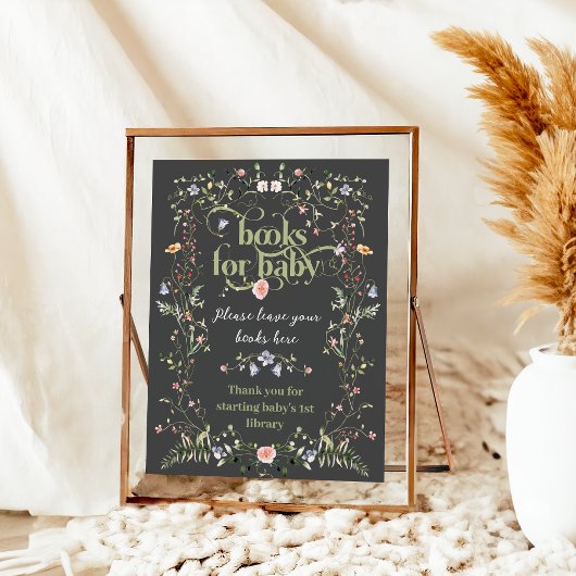 Wildflower Modern Floral Baby shower Boek Poster