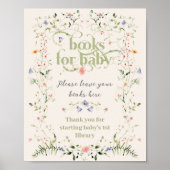 Wildflower Modern Floral Baby shower Boek Poster (Voorkant)
