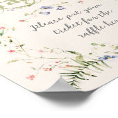 Wildflower Modern Floral Baby shower Luier Poster (Hoek)