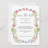 Wildflower Modern Floral Save the Date Foto Kaart (Voorkant)