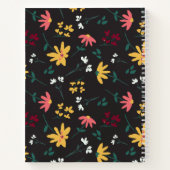 Wildflower Modern Monogram Gepersonaliseerde Bloem Notitieboek (Achterkant)