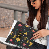 Wildflower Modern Monogram Gepersonaliseerde Bloem Notitieboek