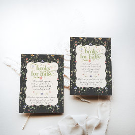 Wildflower Modern Neutral Baby shower Boeken Informatiekaartje