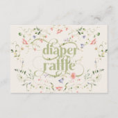 Wildflower Modern Neutral Baby shower Luier Informatiekaartje (Voorkant)