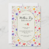 Wildflower Modern Oval Moederdag Brunch Kaart (Voorkant)