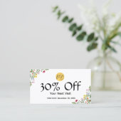 Wildflower Modern Restaurant Qr Code Menu en Kortingskaartje (Staand voorkant)