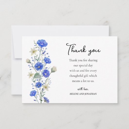 Wildflower Modern rustiek botanisch Baby shower Bedankkaart (Voorkant)