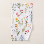 Wildflower moderne botanische Waterverf Bad Handdoek (Handdoek)