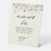 Wildflower Moderne Minimalistische Bruids Mimosa B Reclamebord Met Voetstuk (Voorkant)