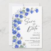 Wildflower Moderne rustieke Elegante bruiloft Save The Date (Voorkant)