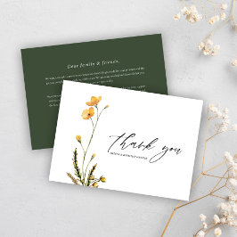 Wildflower Moderne Rustieke Minimalistische Bruilo Bedankkaart