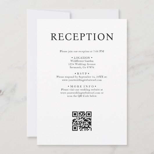 Wildflower moderne rustieke tuin alles in één brui kaart (Achterkant)