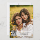 Wildflower Moderne Rustieke Tuin Foto Huwelijk Kaart (Achterkant)