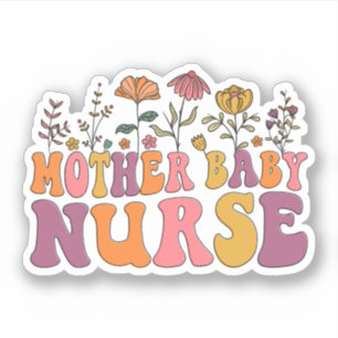Wildflower Moeder Baby Verpleegkundige Postpartum  Sticker