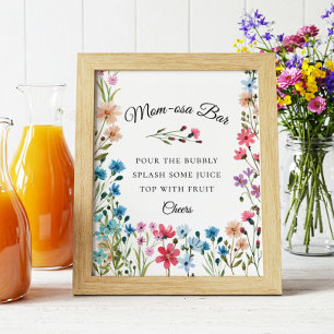 Wildflower Moeder-osa Bar Baby Shower Print