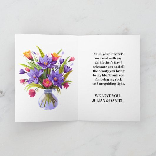 Wildflower Moederdag Bedankkaart (Binnen)