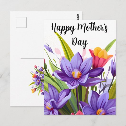 Wildflower Moederdag Briefkaart (Voorkant / Achterkant)