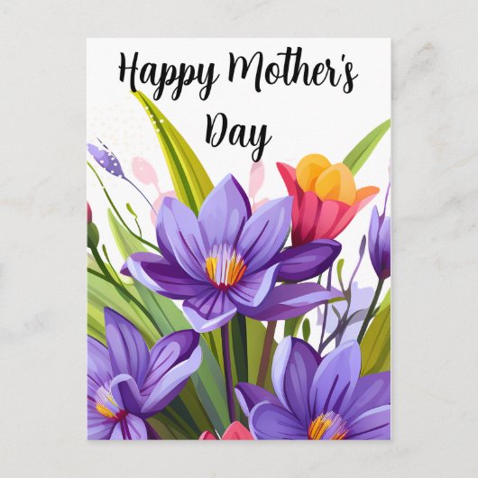 Wildflower Moederdag Briefkaart (Voorkant)