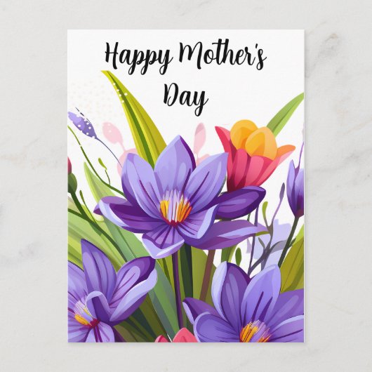 Wildflower Moederdag Briefkaart (Voorkant)