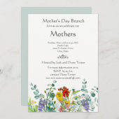 Wildflower Moederdag Brunch Holiday Uitnodiging (Voorkant / Achterkant)