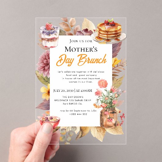 Wildflower Moederdag Brunch Uitnodigingen (Insitu (Draagbaar))