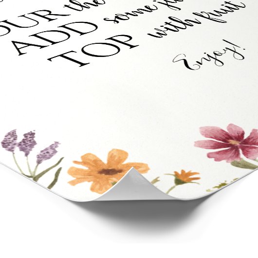 Wildflower Momosa Bar Drink Sign Poster (Hoek)