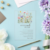 Wildflower Monogram bruiloft Acryl Uitnodigingen (Insitu (Huwelijk))