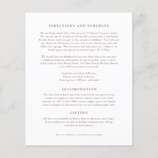 Wildflower monogram eenvoudige herfst bruiloft gas (Achterkant)