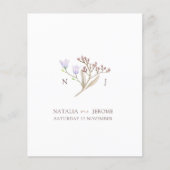 Wildflower monogram eenvoudige herfst bruiloft gas (Voorkant)