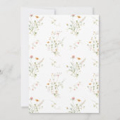Wildflower Monogram krans Modern Engagement Party Kaart (Achterkant)