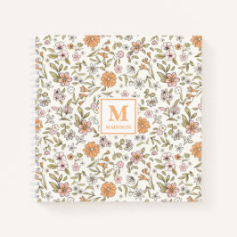 Wildflower Monogram Notebook Journal Notitieboek