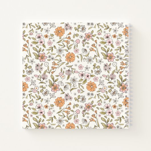 Wildflower Monogram Notebook Journal Notitieboek (Achterkant)